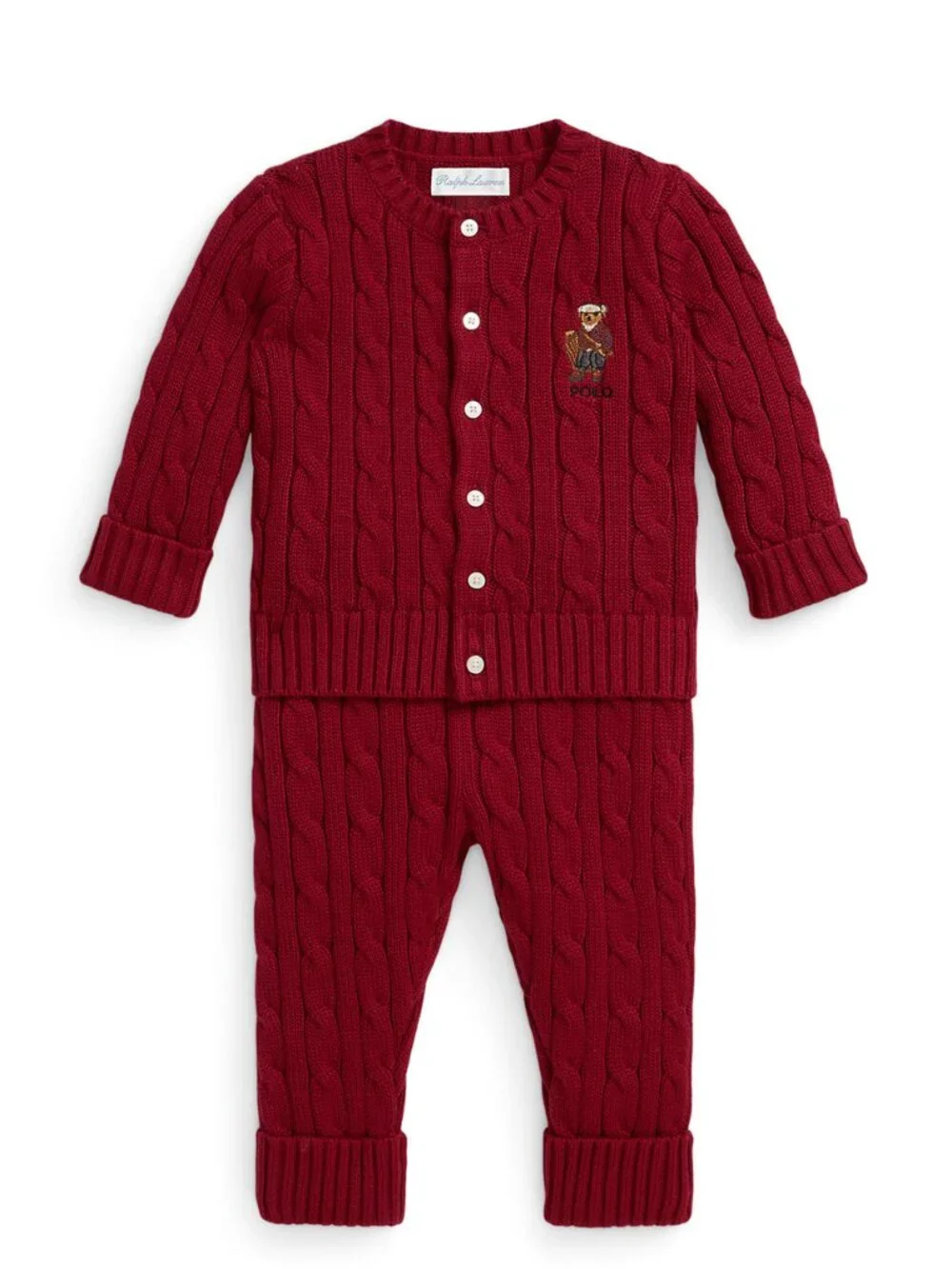 Ralph Lauren Baby Boys Polo Bear 100% Cotton Cardigan & Pants & My First Steiff